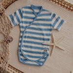Body Manga Corta Rayas Bebé 100 % Algodón