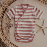 Body Manga Corta Rayas Bebé 100 % Algodón