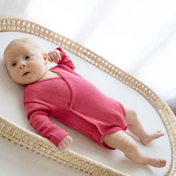 Body cruzado de manga larga calado corazones 100% algodón bebé