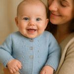 Chaqueta de punto bobo con bodoques para bebé