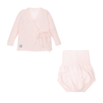 Conjunto Aire con ranita  + patucos rosa  100 % Algodón (3 PIEZAS)