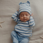 Conjunto 3 Piezas Rayas con Polaina Primera Puesta 100 % Algodón