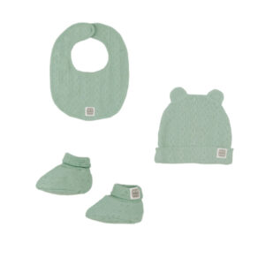 Gorro Patucos y Babero Narvik (3 piezas) 100% Algodón