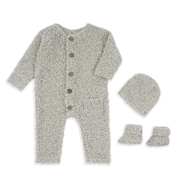 Pelele de punto con gorro y patucos bebé 13% Lana