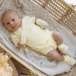 Manoplas bebé 100% algodón canalé calado