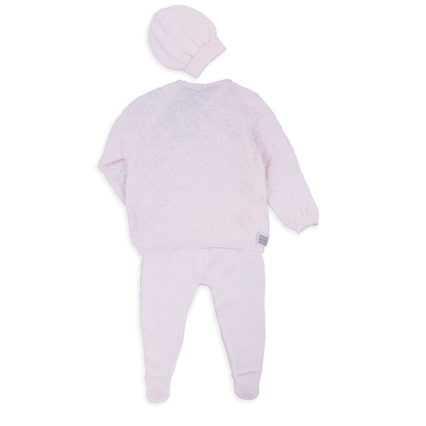Conjunto de bebé recién nacido rosa 100% algodón con o sin gorro