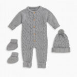 Pelele bebe Gris  3 piezas