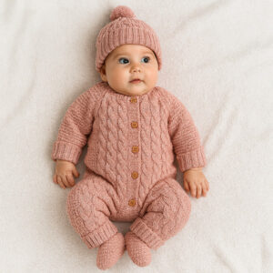 Pelele bebe Rosa palo 3 piezas