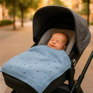 Manta de bebé de punto con bodoques en relieve