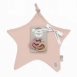 Doudou Estrella Rosa con Mordedor Orgánico